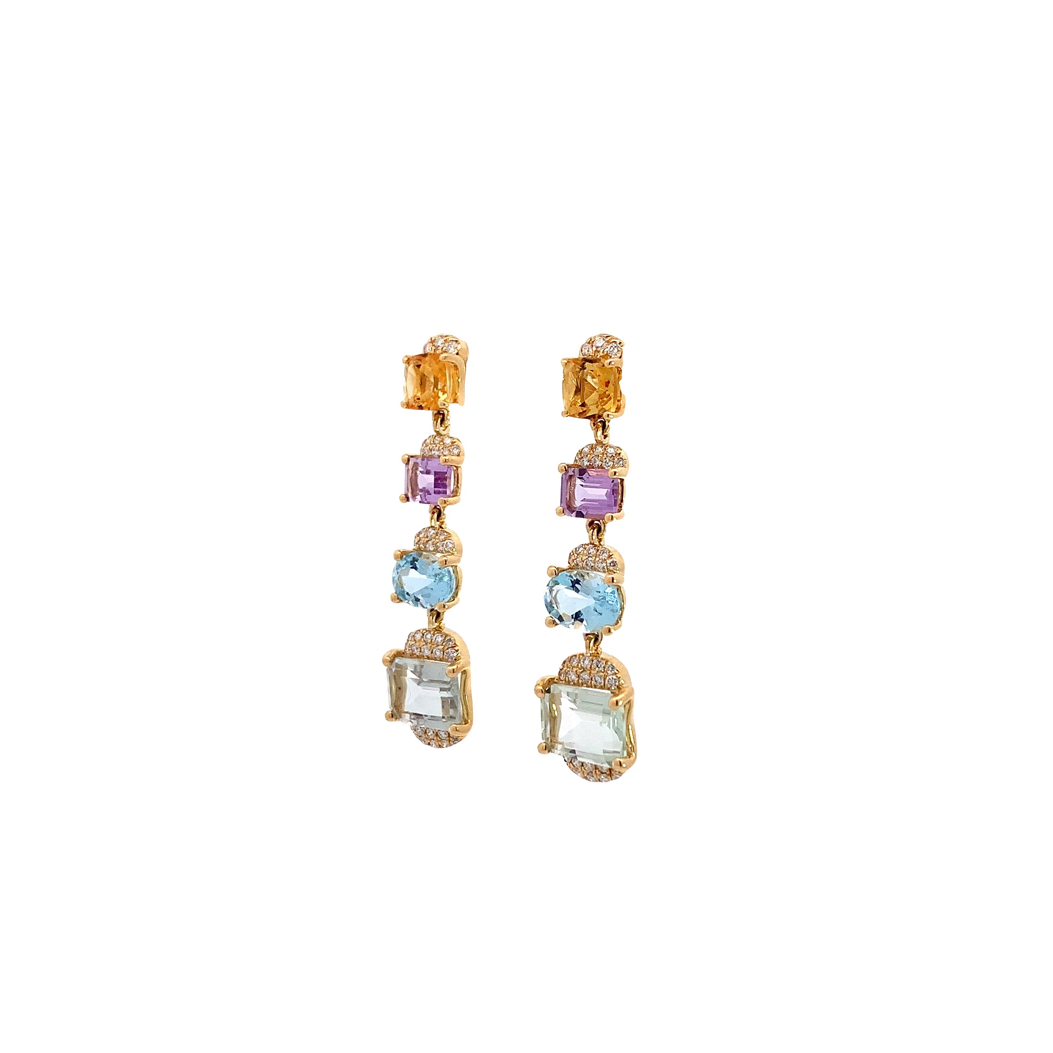 COLORED STONE EARRINGS