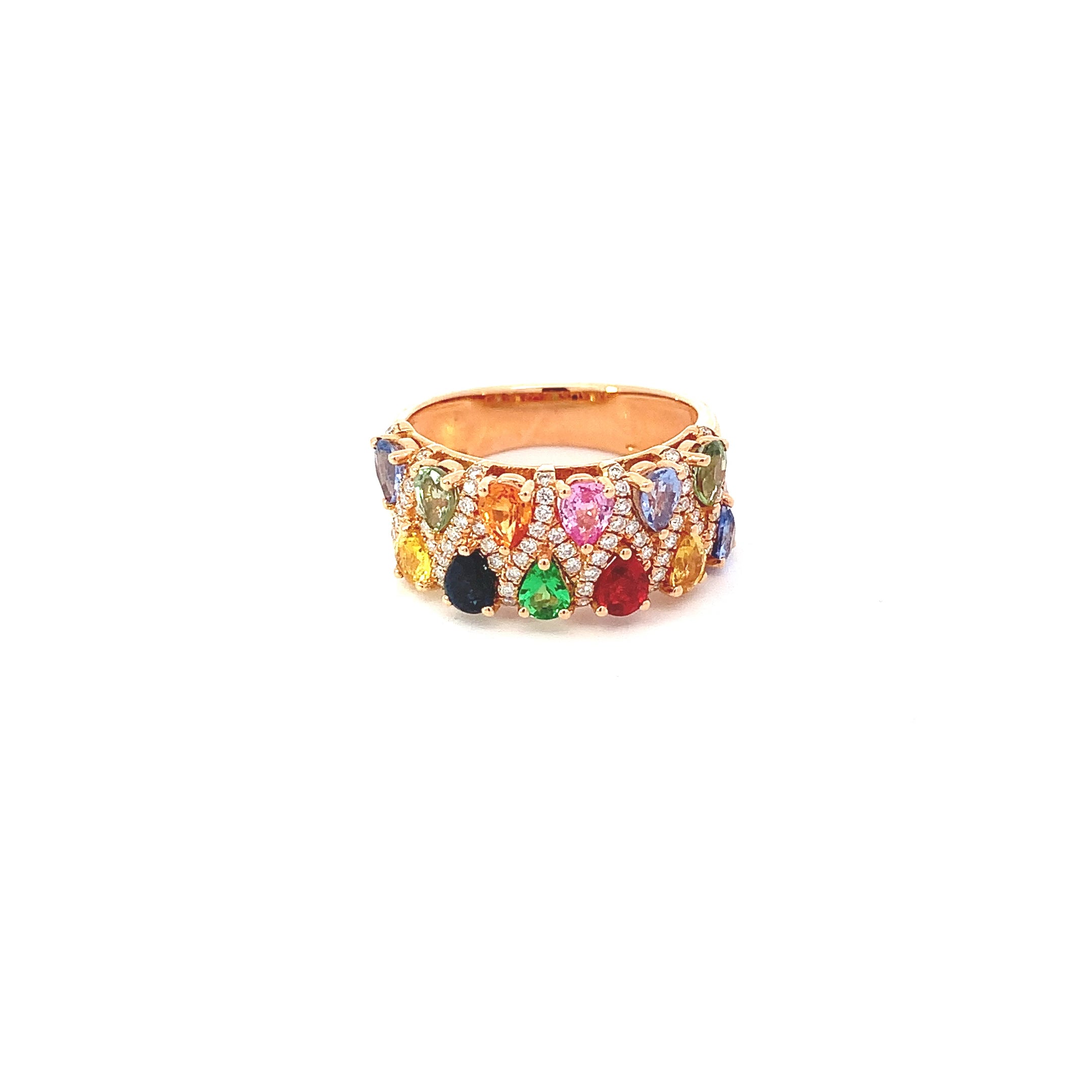 COLORED STONE AND DIAMOND RING