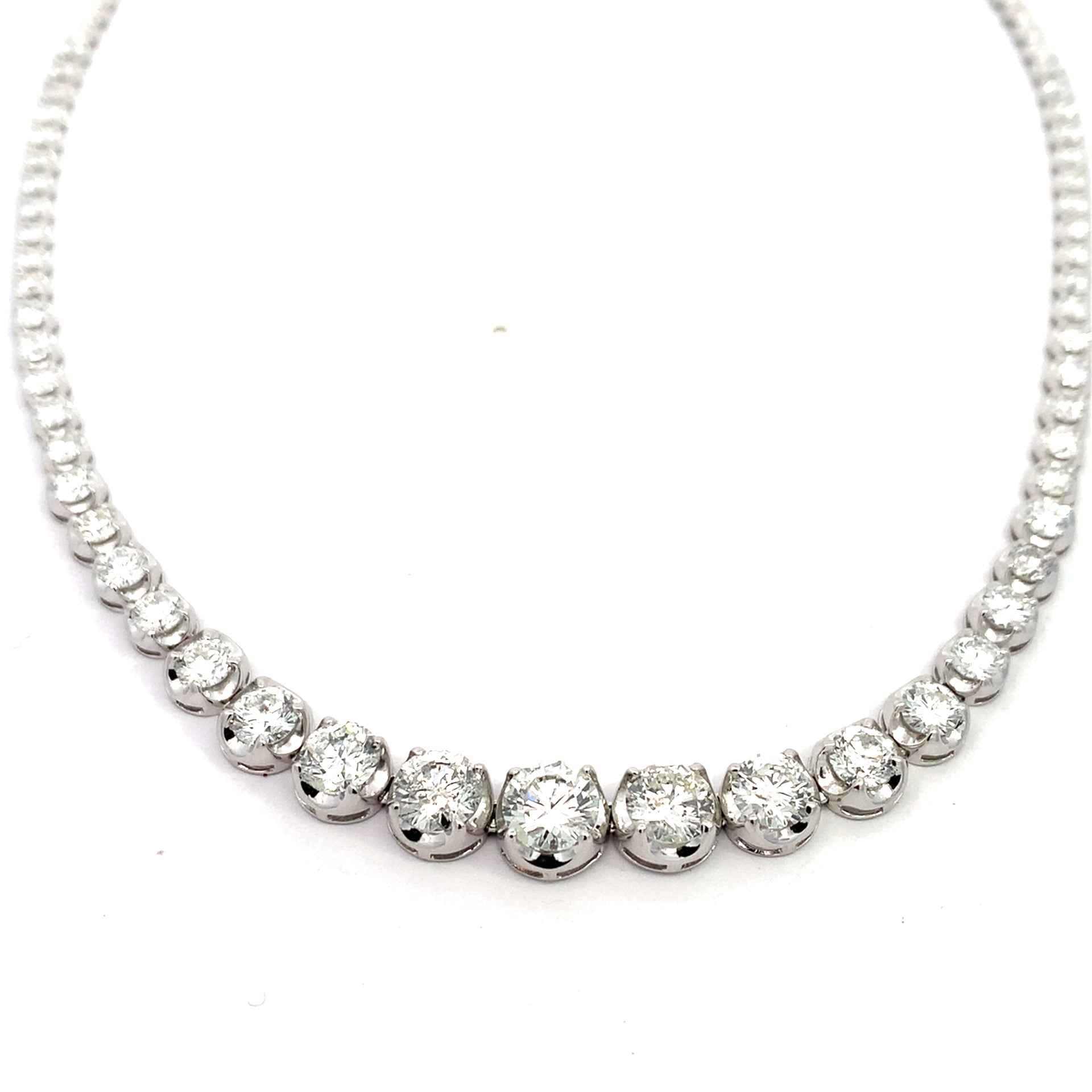 White Gold Gemstone Necklace with Diamond Stones