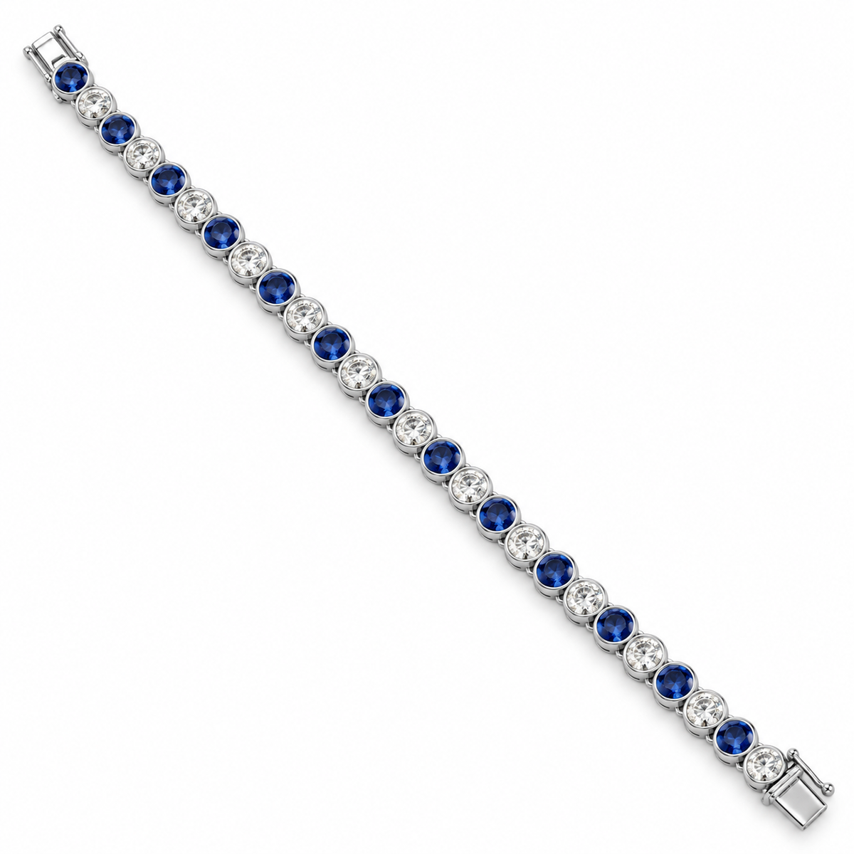 White Gold Sapphire and Diamond Bracelet