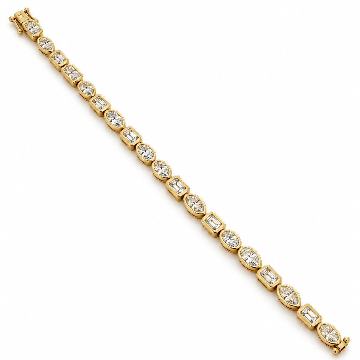 Yellow Gold White Diamond Bracelet