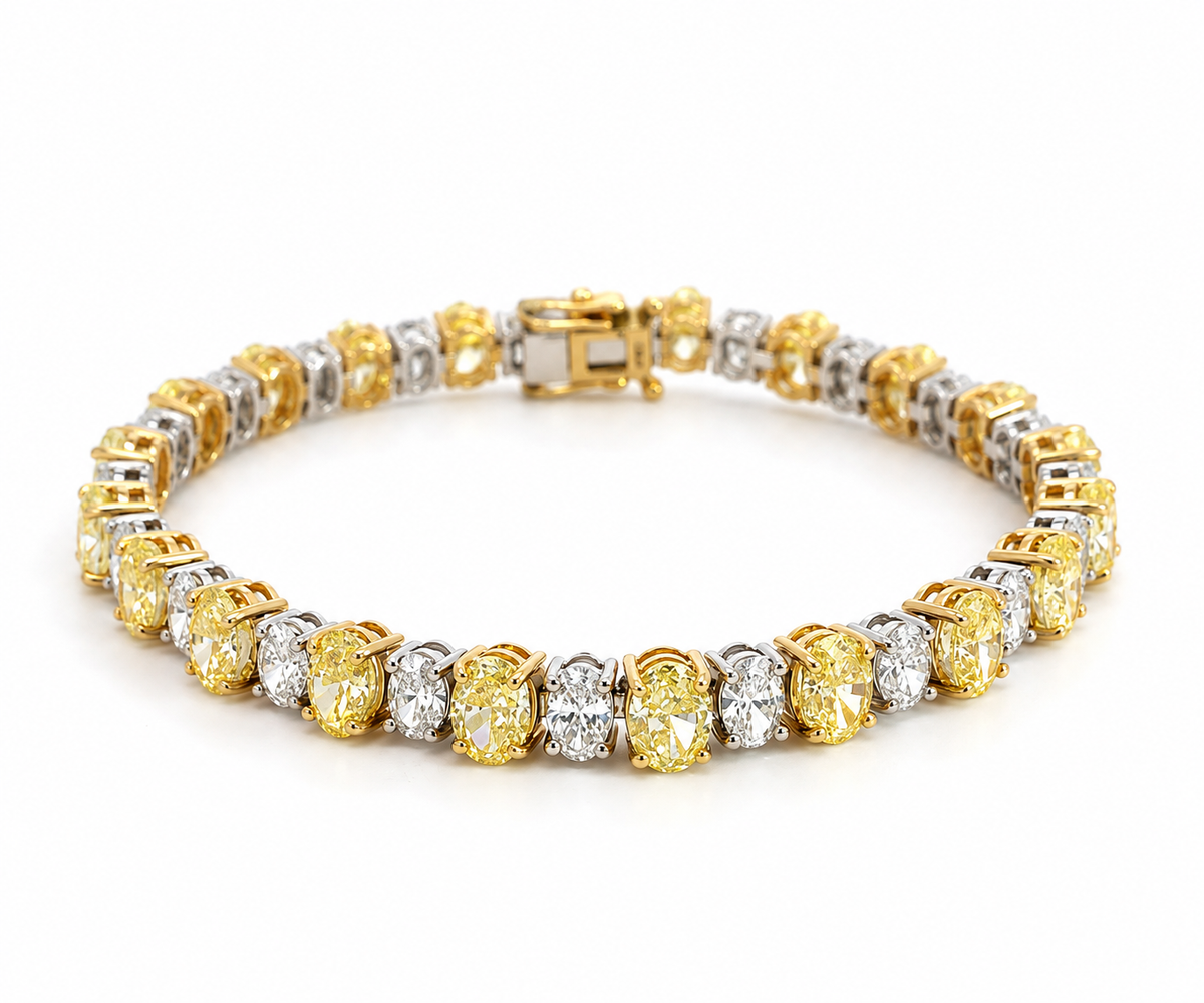 White Gold Yellow and White Diamond Bracelet