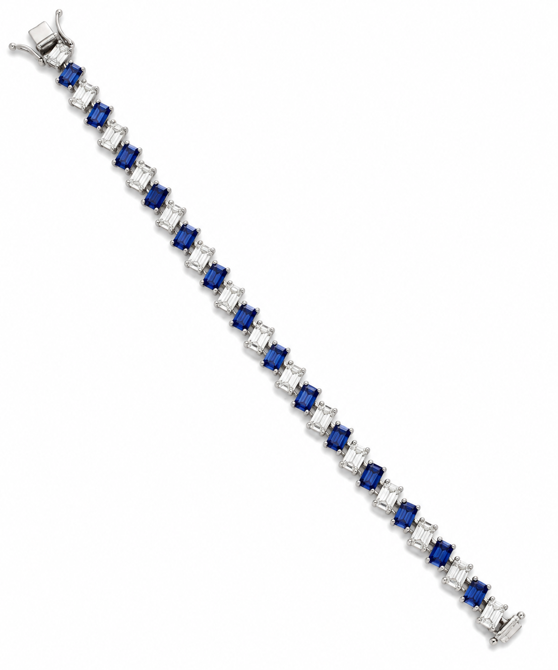 White Gold Sapphire and Diamond Bracelet